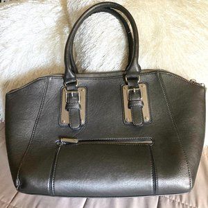 Charming Charlie Dark Gray Handbag/Pocketbook - Tote Zipped Closure